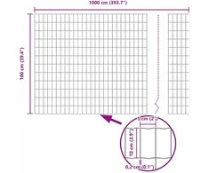 Euro tvoros su stulpu 10 x 1 m PVC dengtas plienas Žalia