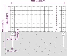 Euro tvoros su stulpu 10 x 0,6 m PVC dengtas plienas Žalia