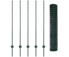 Euro tvoros su stulpu 10 x 1,4 m PVC dengtas plienas Žalia