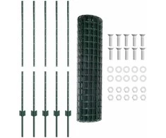 Euro tvoros su stulpu 10 x 1,2 m PVC dengtas plienas Žalia
