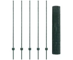 Euro tvoros su stulpu 10 x 1,4 m PVC dengtas plienas Žalia