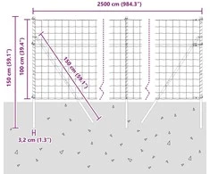 Euro tvoros žemės tvirtinimas 25 x 1 m PVC dengtas plienas