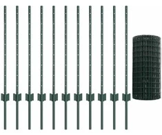 Euro tvoros su stulpu 25 x 0,8 m PVC dengtas plienas Žalia