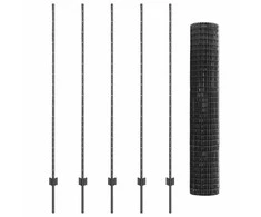 Euro tvoros su stulpu 10 x 1,6 m PVC dengtas plienas Pilka