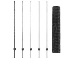 Euro tvoros su stulpu 10 x 1,6 m PVC dengtas plienas Pilka