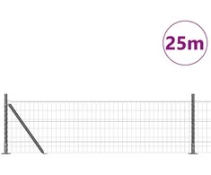 Eurų tvora su betono baze 25 x 0,6 m PVC dengtas plienas Pilka