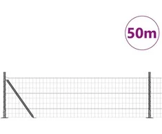 Tvora su stulpais Pilka 0,4 x 50 m Plienas ir PVC