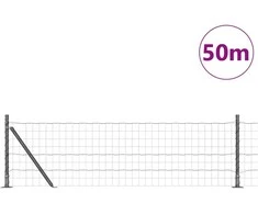 Tvora su stulpais Pilka 0,4 x 50 m Plienas ir PVC