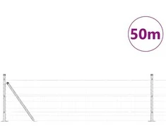 Lauko Euro tvoros su betono pagrindu 50 x 0,6 m Sidabrinė