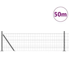 Tvora su stulpais Pilka 0,4 x 50 m Plienas ir PVC