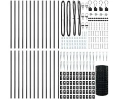 Tvora su stulpais Pilka 0,4 x 50 m Plienas ir PVC
