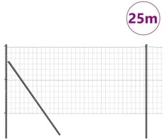 Tvora su stulpais Pilka 1,2 x 25 m Plienas ir PVC