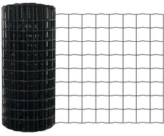 Tvora su stulpais Pilka 0,4 x 25 m Plienas ir PVC