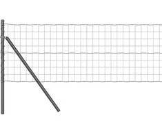 Tvora su stulpais Pilka 0,4 x 50 m Plienas ir PVC
