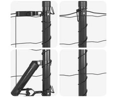 Tvora su stulpais Pilka 0,4 x 50 m Plienas ir PVC