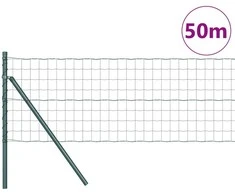 Tvora su stulpais Žalia 0,4 x 50 m Plienas ir PVC