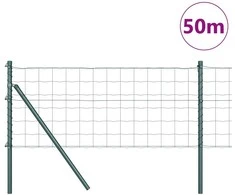 Tvora su stulpais Žalia 0,4 x 50 m Plienas ir PVC