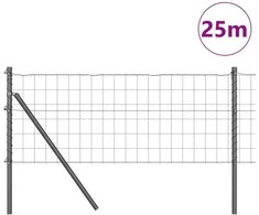 Tvora su stulpais Pilka 0,6 x 25 m Plienas ir PVC