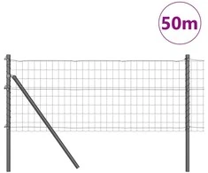 Tvora su stulpais Pilka 0,6 x 50 m Plienas ir PVC