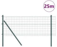 Tvora su stulpais Žalia 0,8 x 25 m Plienas ir PVC