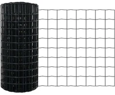 Euro tvoros su stulpu 50 x 0,6 m PVC dengtas plienas Pilka