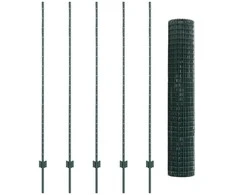 Euro tvoros su stulpu 10 x 1,6 m PVC dengtas plienas Žalia