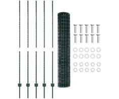 Euro tvoros su stulpu 10 x 1,6 m PVC dengtas plienas Žalia
