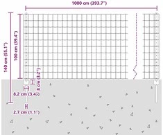 Euro tvoros su stulpu 10 x 1 m PVC dengtas plienas Žalia