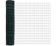 Eurų tvora su betono baze 10 x 1,6 m PVC dengtas plienas Žalia