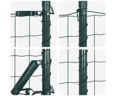 Tvora su stulpais Žalia 0,4 x 10 m Plienas ir PVC