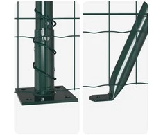Tvora su stulpais Žalia 0,4 x 10 m Plienas ir PVC