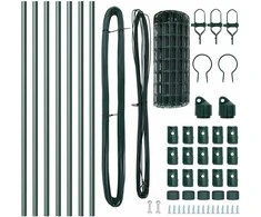 Tvora su stulpais Žalia 0,6 x 10 m Plienas ir PVC