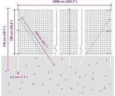 Euro tvoros žemės tvirtinimas 10 x 1 m PVC dengtas plienas
