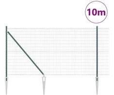 Euro tvora su smeigėmis 10 x 1,4 m PVC dengtas plienas Žalia