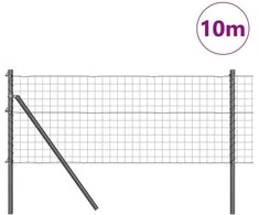 Tvora su stulpais Pilka 0,4 x 10 m Plienas ir PVC