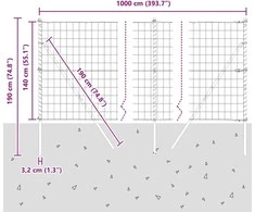 Euro tvoros žemės tvirtinimas 10 x 1,4 m PVC dengtas plienas