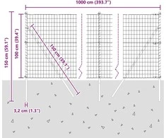 Euro tvoros žemės tvirtinimas 10 x 1 m PVC dengtas plienas