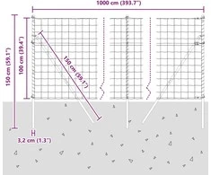 Euro tvoros žemės tvirtinimas 10 x 1 m PVC dengtas plienas
