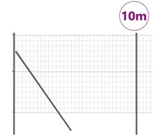 Tvora su stulpais Pilka 1,6 x 10 m Plienas ir PVC