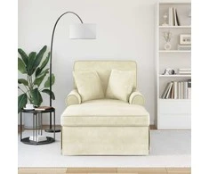 Sofa Faina su sijonu su pagalve 3 pcs Kreminė Kordūrinis audinys