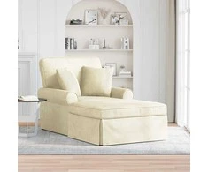 Sofa Faina su sijonu su pagalve 3 pcs Kreminė Kordūrinis audinys