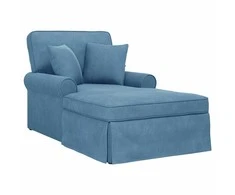 Sofa Faina su sijonu su pagalve 3 pcs Mėlyna Kordūrinis audinys