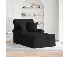 Sofa Faina su sijonu su pagalve su pagalve 3 pcs Juodas audinys