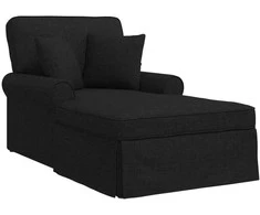 Sofa Faina su sijonu su pagalve su pagalve 3 pcs Juodas audinys