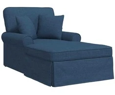 Sofa Faina su sijonu su pagalve su pagalve 3 pcs Mėlyna audinys