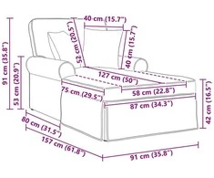 Sofa Faina su sijonu 3 vnt. Rožinė audinys 91 x 157 x 91 cm
