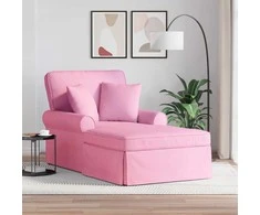Sofa Faina su sijonu su pagalve su pagalve 3 pcs Rožinė audinys