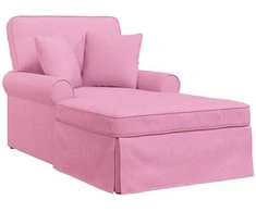 Sofa Faina su sijonu su pagalve su pagalve 3 pcs Rožinė audinys