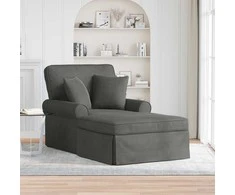 Sofa Faina su sijonu 3 pcs Tamsiai pilka Kordūrinis audinys