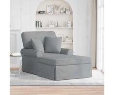 Sofa Faina su sijonu su pagalve 3 pcs Šviesiai pilka audinys